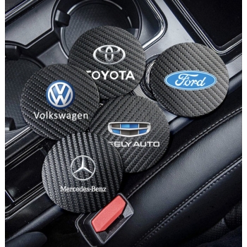 Podkładka antypoślizgowa pod kubki carbon z logo komplet 2 szt
