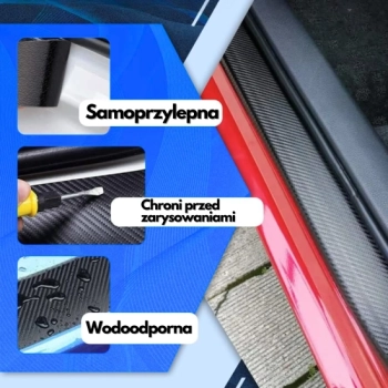 Naklejki ochronne karbonowe na progi samochodowe