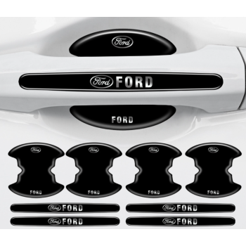 Czarne ochronne naklejki pod klamki do Wszystkich Marek Samochodów