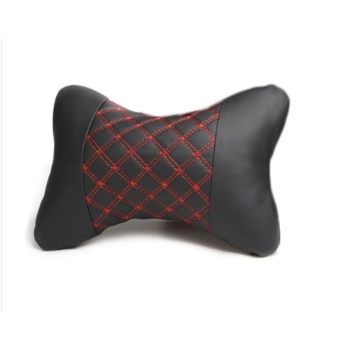 Poduszka na zagłówek komplet 2 szt czerwony/biały haft