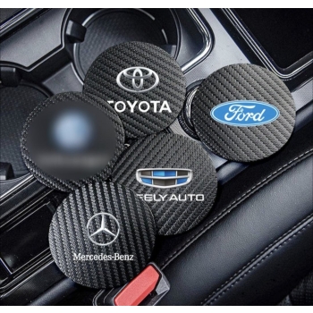 Podkładka antypoślizgowa pod kubki carbon z logo komplet 2 szt